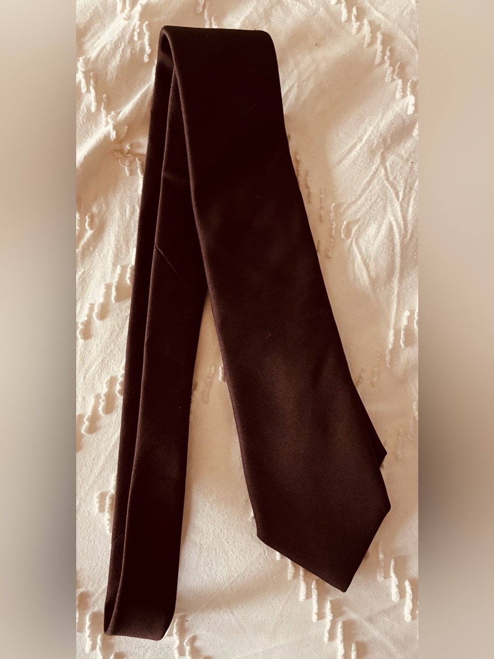 Vintage Hardy Amies London Brown 100% Silk Necktie original tag attached